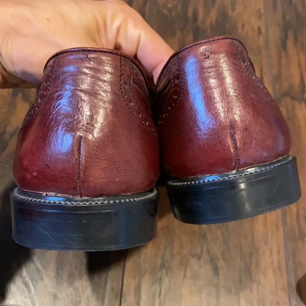 stanley blacker couture handmade in Italy size 12 in GUC reddish brown leather